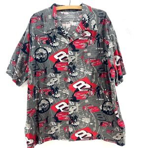 NASCAR Dale Earnhardt #8 Racing Streetwear Grunge Button Up Shirt Mens XXL